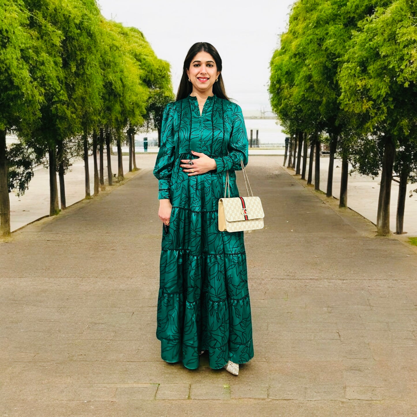 Emerald Elegance Maxi Dress